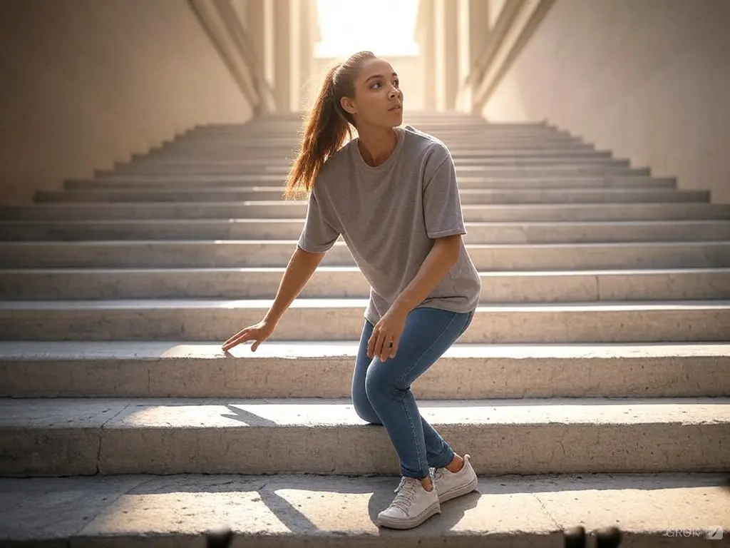 qué es el NEAT - Mujer en escaleras