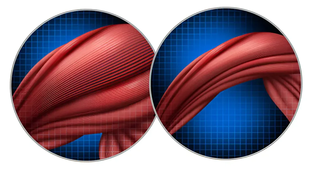 sarcopenia - disminución del volumen muscular
