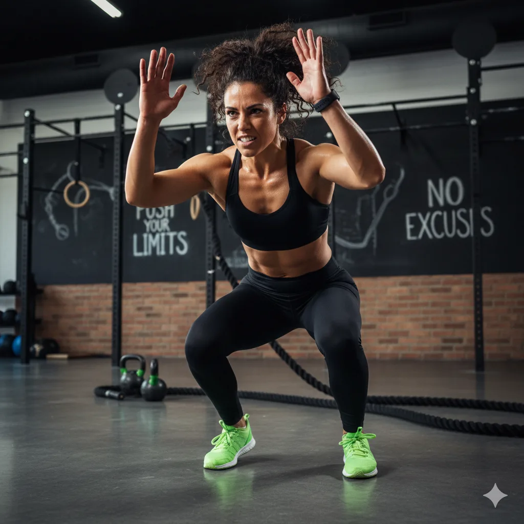 Mujer haciendo cardio hiit